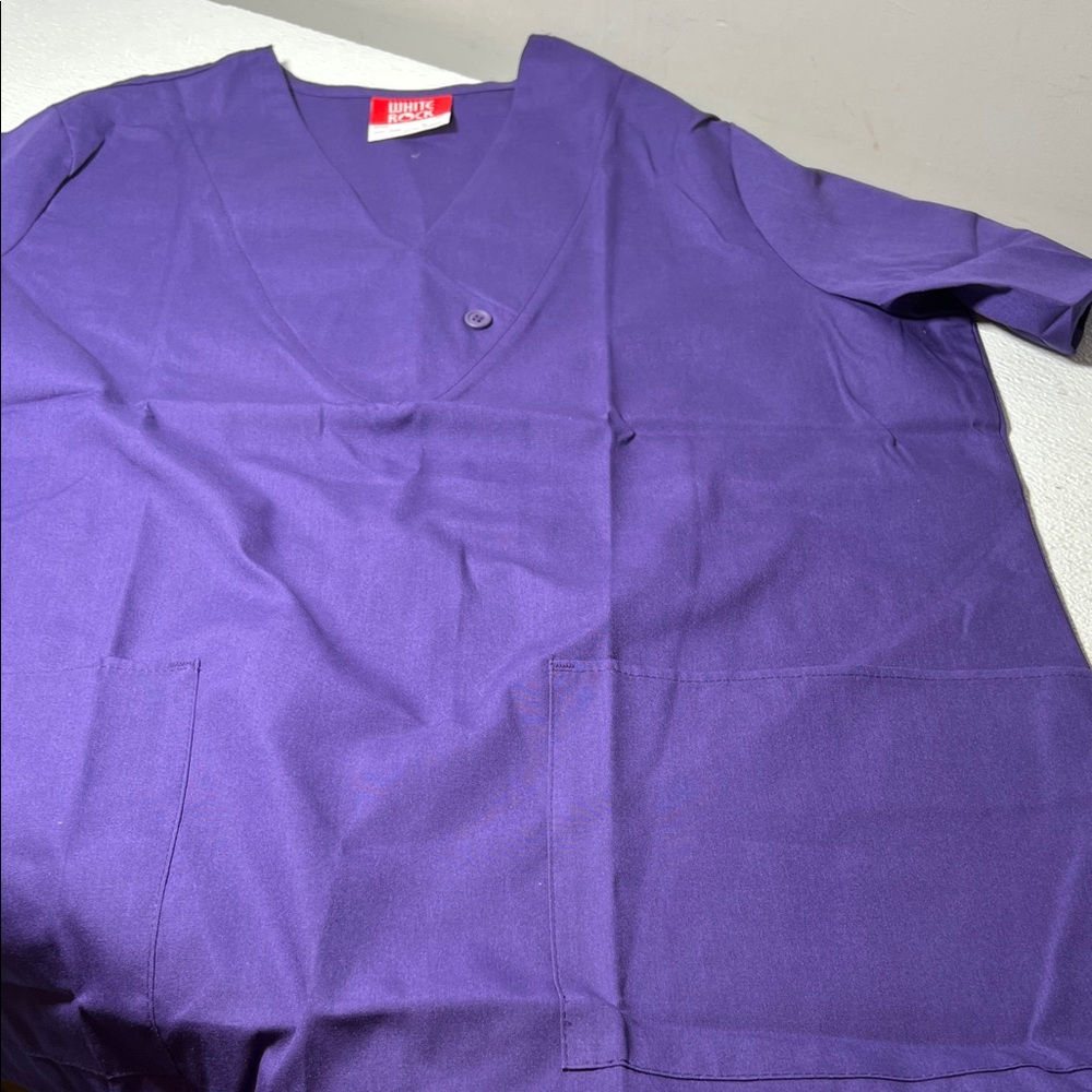 New White Rock Purple V-Neck Scrub Top